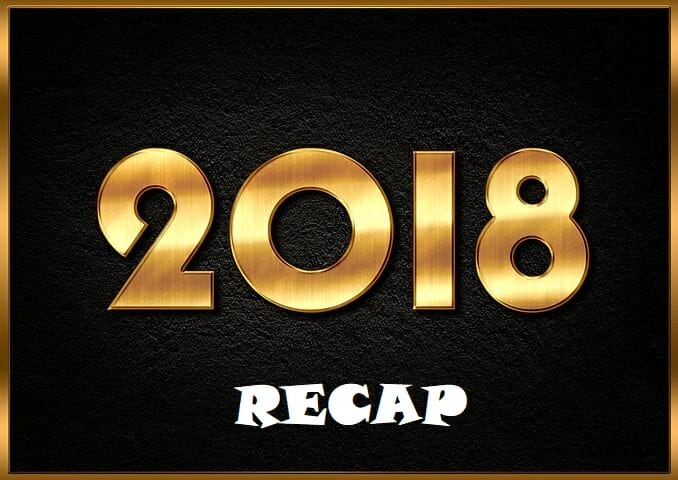 A gold background showcasing the 2018 recap.