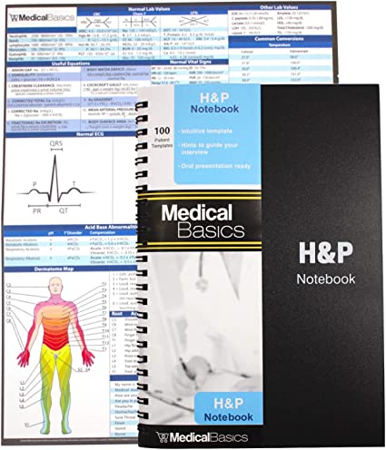 H&P Notebook - Medical History and Physical Notebook, 100 Medical templates with Perforations, notebook