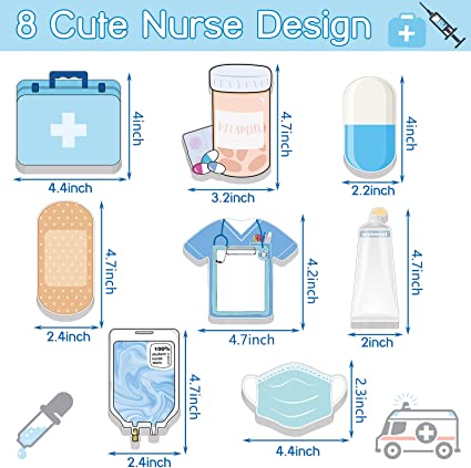 Cute Mini Funny Nurse Sticky Notes Nursing Student Essentials School Nurse Gifts Nurse Stationary Sticky Notes Booklet Self Stick Note Pads for Hospital School Nurse Supplies (16, Cute Style) designs.