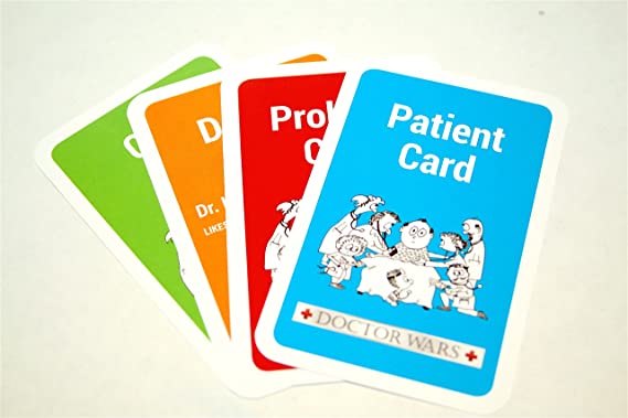 Doctor Wars® Hospital Card Game, cartoon characters.