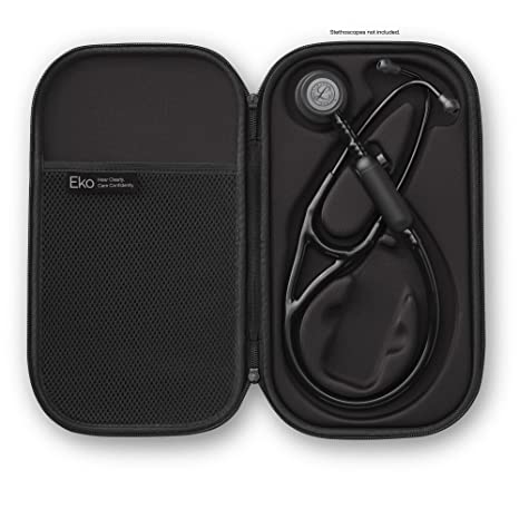 Black Eko Stethoscope Case Built for 3M Littmann CORE Digital Stethoscope/Cardiology IV Stethoscope/Classic Stethoscope/Eko Duo ECG + Digital Stethoscope, stethoscope.