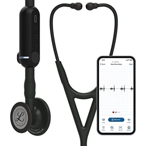 3M™ Littmann® CORE Digital Stethoscope, Black Chestpiece, Tube, Stem and Headset, 27 inch, 8480, communication