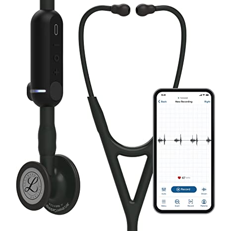 3Mâ„¢ LittmannÂ® CORE Digital Stethoscope, Black Chestpiece, Tube, Stem and Headset, 27 inch, 8480, communication