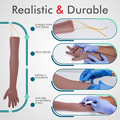 IV & Phlebotomy Practice Kit with Phlebotomy Supplies, IV Supplies, Nursing Student Supplies | Practice & Perfect Venipuncture Techniques & Procedures with The Apprentice Doctor's IV & Phlebotomy Arm, realistic, durable.