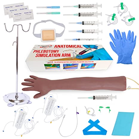 medical equipment, gloves, IV & Phlebotomy Practice Kit with Phlebotomy Supplies, IV Supplies, Nursing Student Supplies | Practice & Perfect Venipuncture Techniques & Procedures with The Apprentice Doctor's IV & Phlebotomy Arm