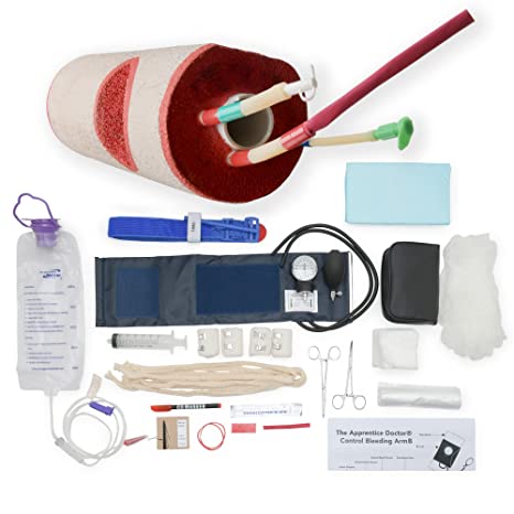 Stop The Bleed Kit with Online Training Course | Learn How to Stop Bleeding | A Stop The Bleed Simulation Arm with Veins That Actually Bleed & Arteries with Blood Squirting Out!, blood pressure cuff